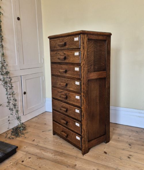 1930S OAK FLIGHT OF DRAWERS - ADDITIONAL PHOTO 12