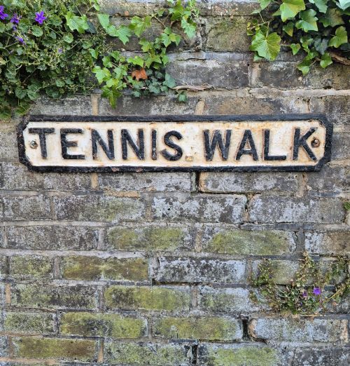 TENNIS WALK AN ORIGINAL 1920S STREET SIGN