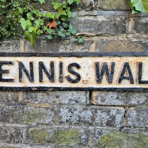 TENNIS WALK AN ORIGINAL 1920S STREET SIGN - ADDITIONAL PHOTO 4