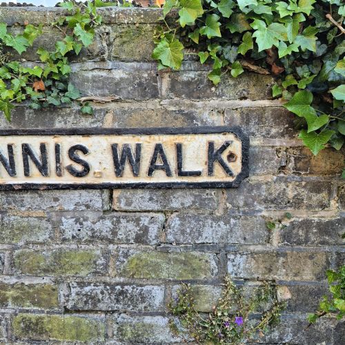 TENNIS WALK AN ORIGINAL 1920S STREET SIGN - ADDITIONAL PHOTO 5