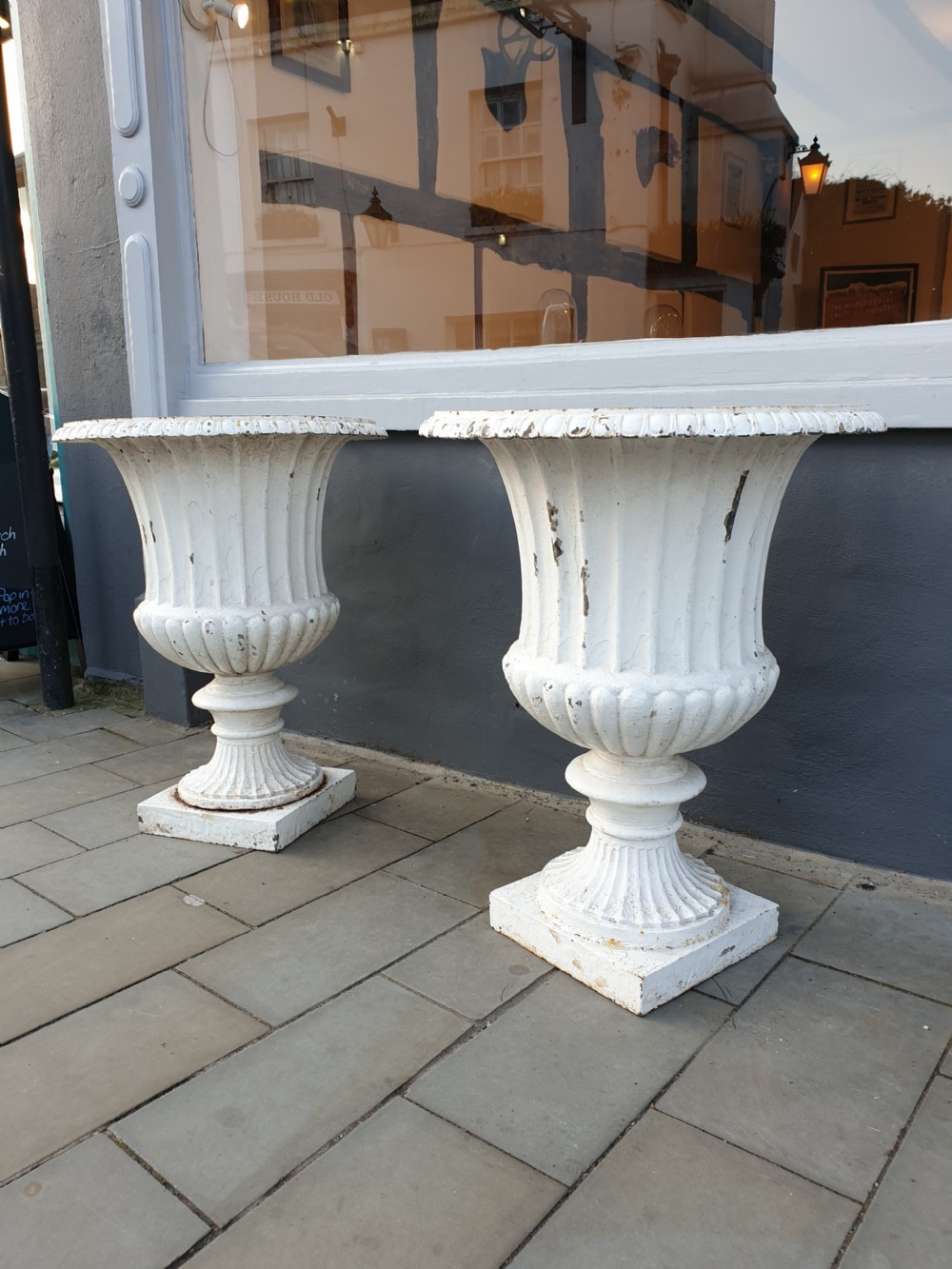 Pair of large 19th Century cast iron urns attributed to Andrew Handyside & Co. of Derby  View IV