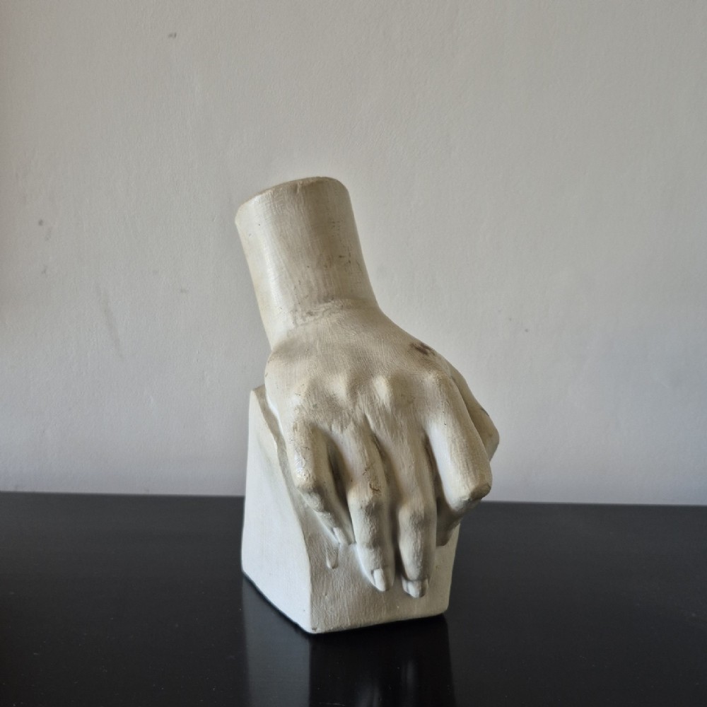 An artist's anatomical study of a hand - terracotta with plaster slip (Circa 1920) View II