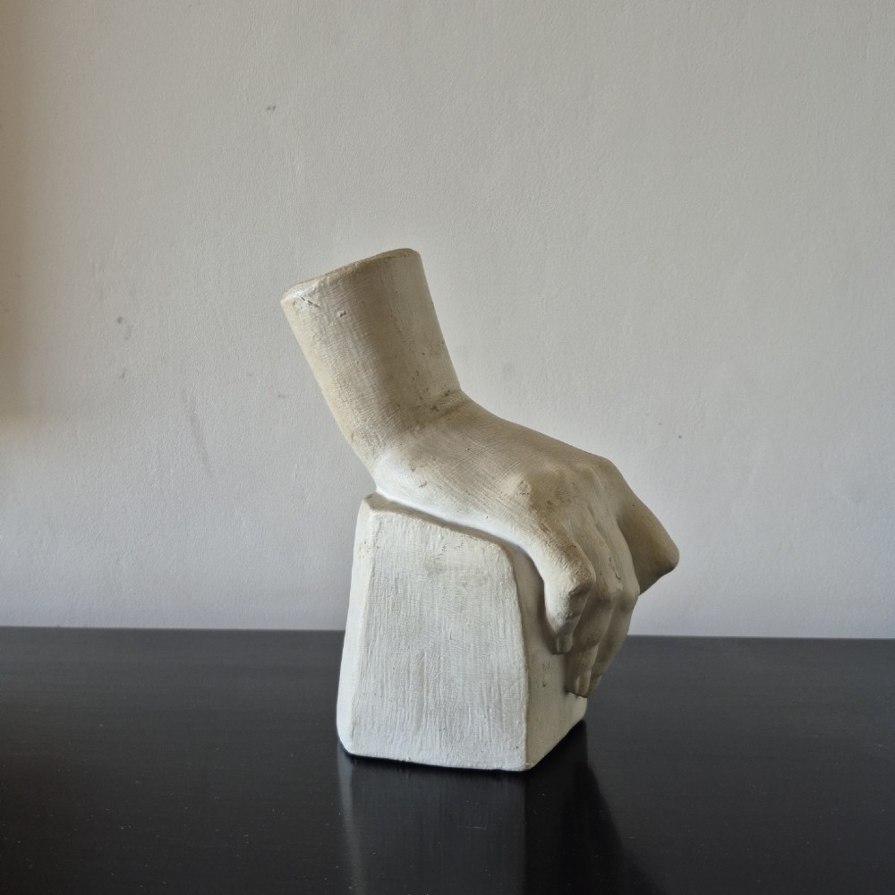 An artist's anatomical study of a hand - terracotta with plaster slip (Circa 1920) View III