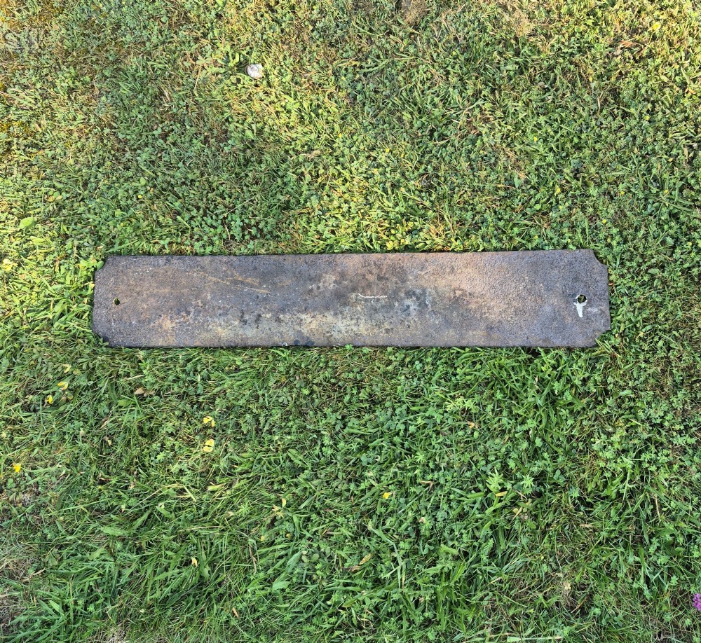 A rectangular 1920s cast iron street sign featuring embossed black lettering spelling TENNIS WALK on a weathered off-white background with a black border. View III