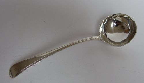 fig 1. A superb 18th Century silver gravy/sauce ladle.