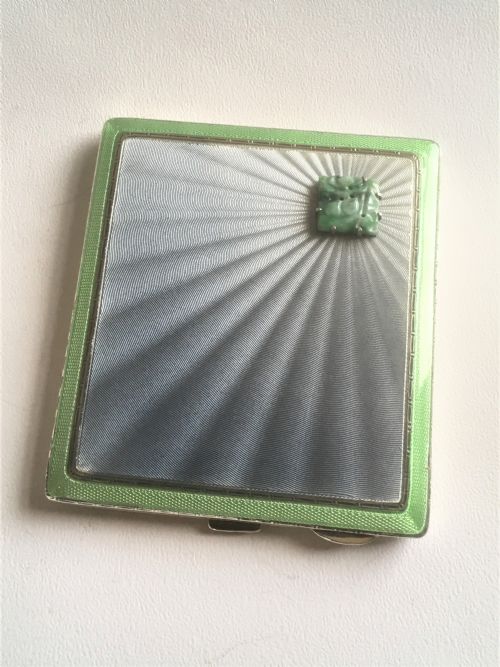 fig 1. A stunning silver & guilloche enamel cigarette case