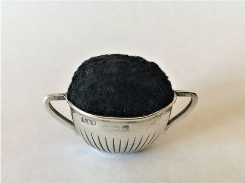 fig 1. A  novelty Edwardian silver pin cushion