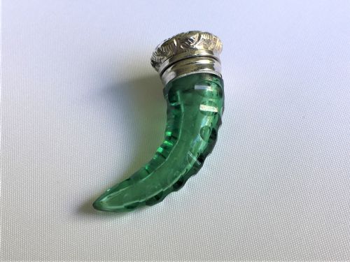 fig 1. A gorgeous Victorian silver mounted cornucopia scent bottle