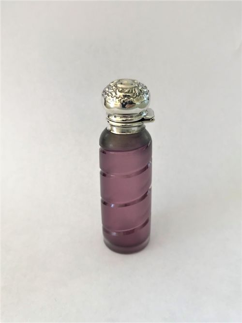 fig 1. A lovely Edwardian silver mounted amethyst scent bottle