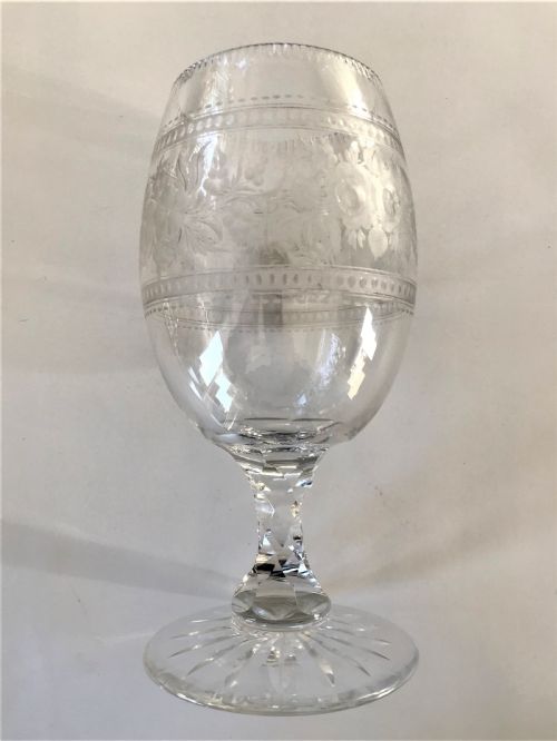 A Stunning Victorian Cut & Etched Celery Vase