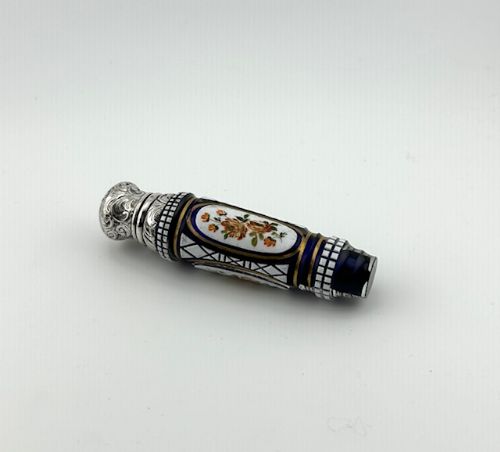 A Fabulous Bohemian Silver & Overlay Glass Scent Bottle