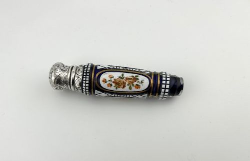 fig 1. A fabulous Bohemian silver & overlay glass scent bottle