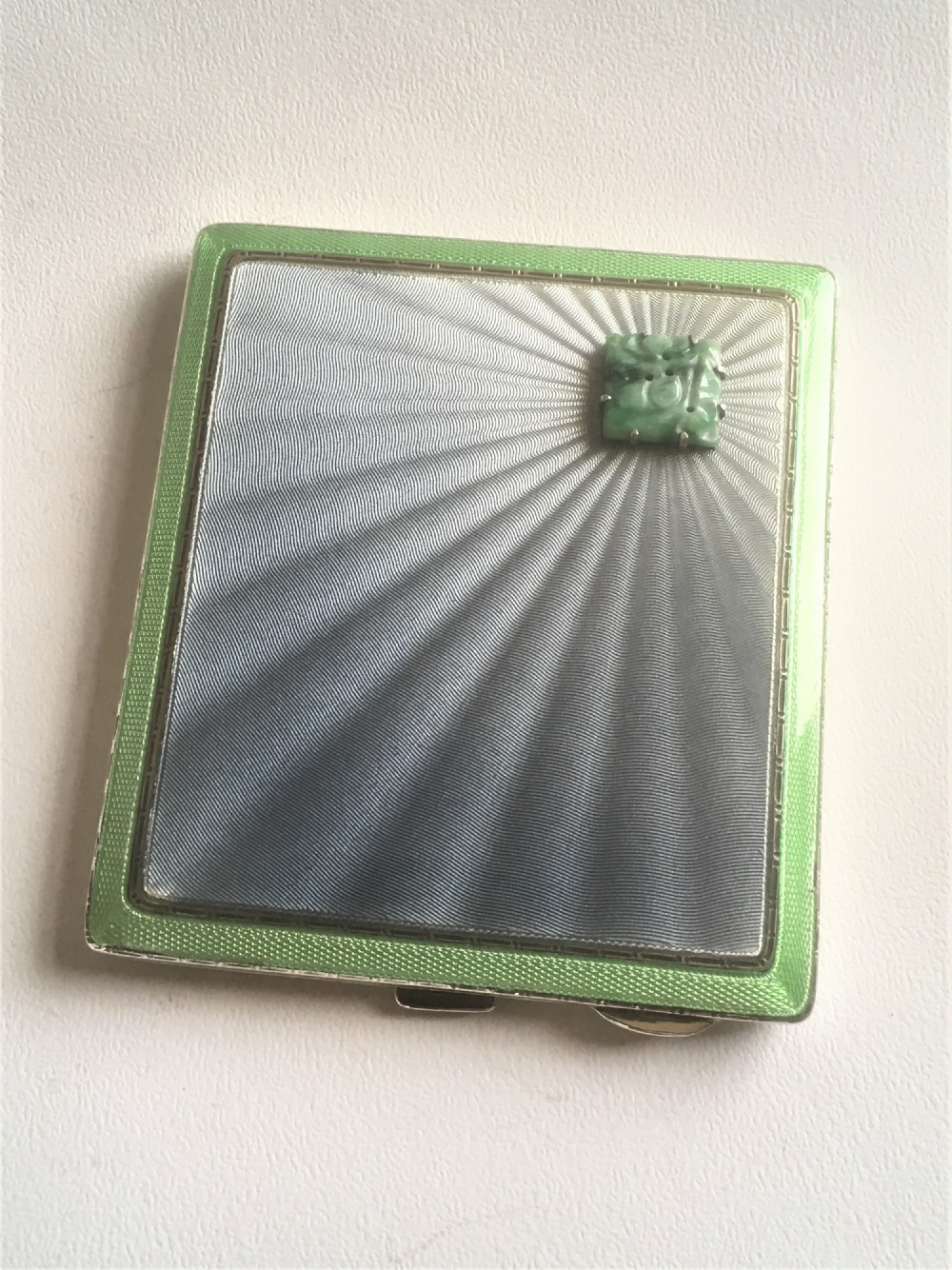 A stunning silver & guilloche enamel cigarette case View II