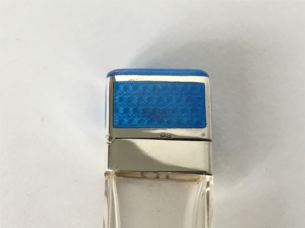 A fabulous Art Deco French silver & enamel scent bottle View III