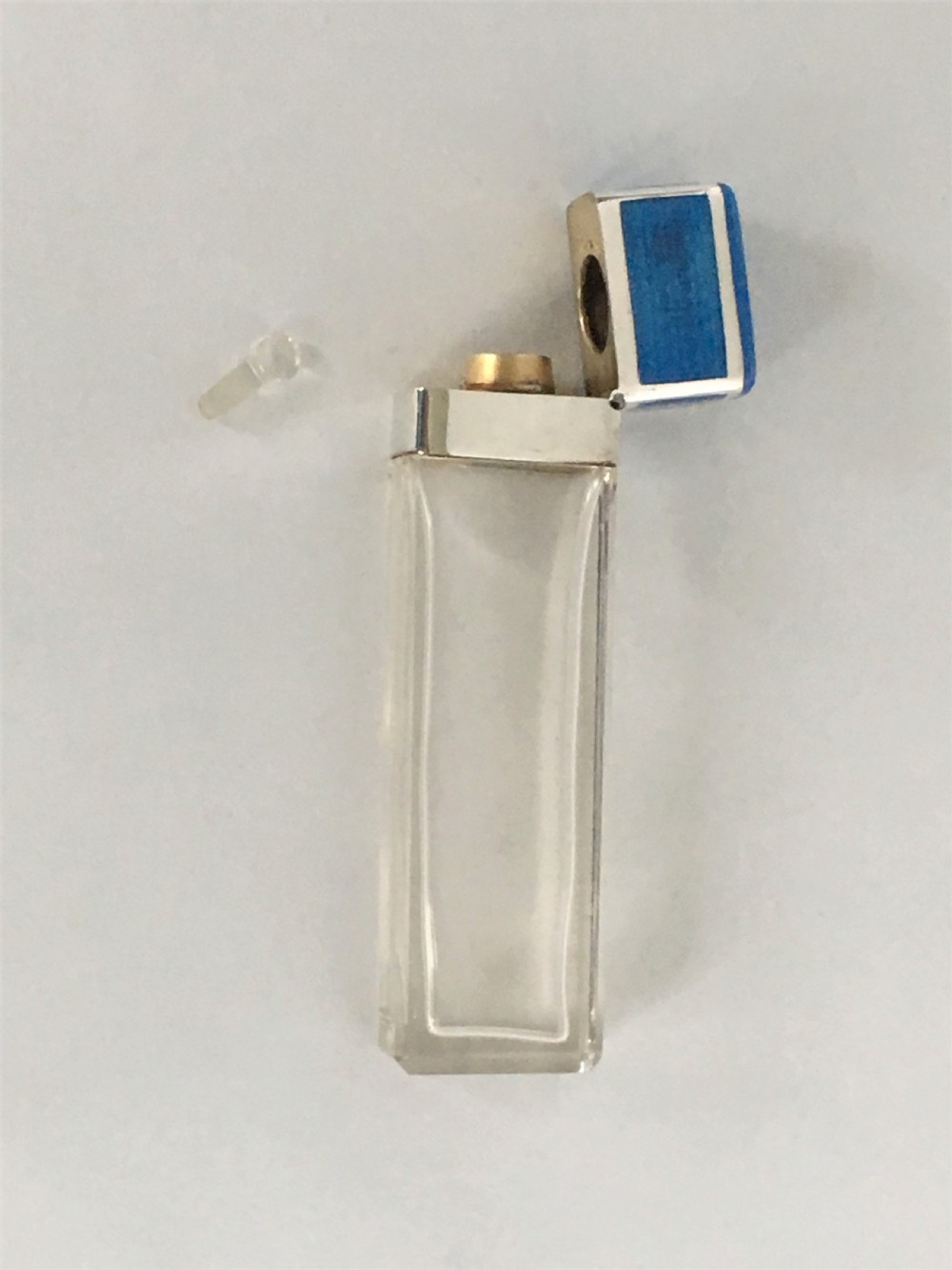 A fabulous Art Deco French silver & enamel scent bottle View VII