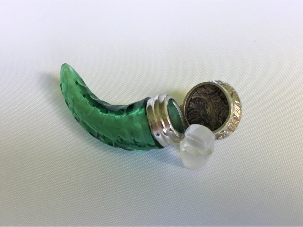 A gorgeous Victorian silver mounted cornucopia scent bottle View III