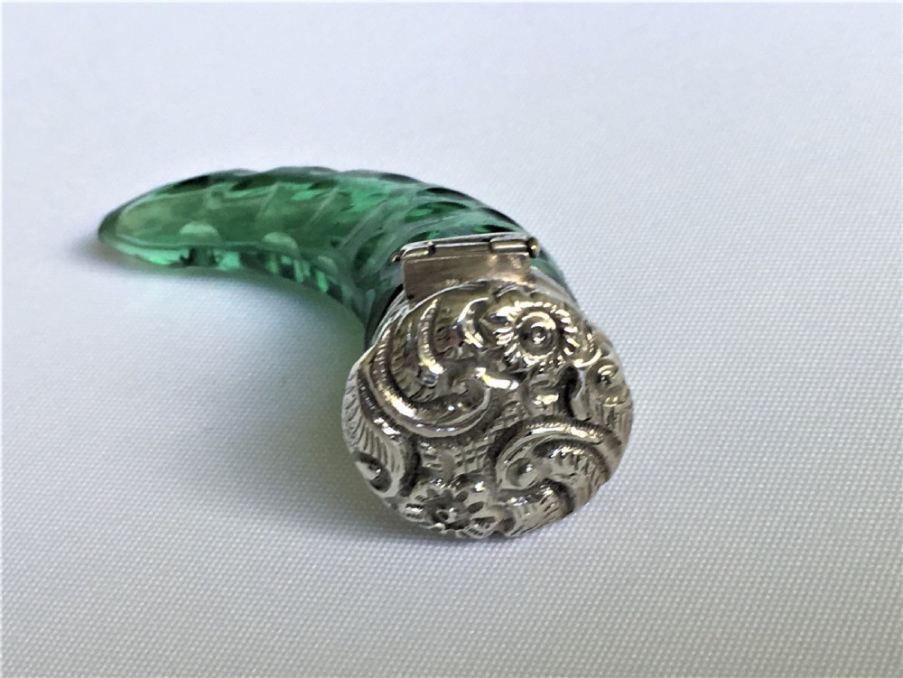 A gorgeous Victorian silver mounted cornucopia scent bottle View IV