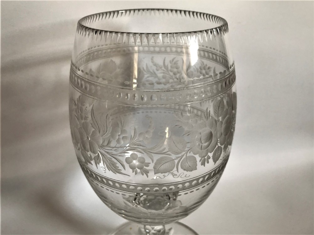 A stunning Victorian cut & etched celery vase View VII