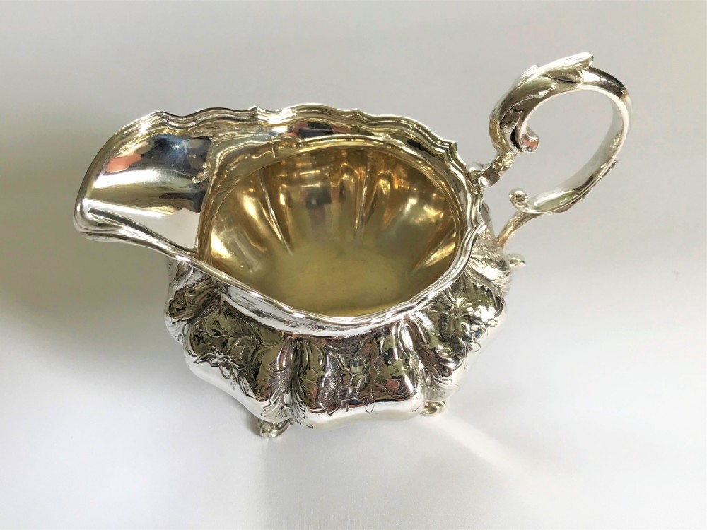 A fabulous William IV silver gilt cream jug View III