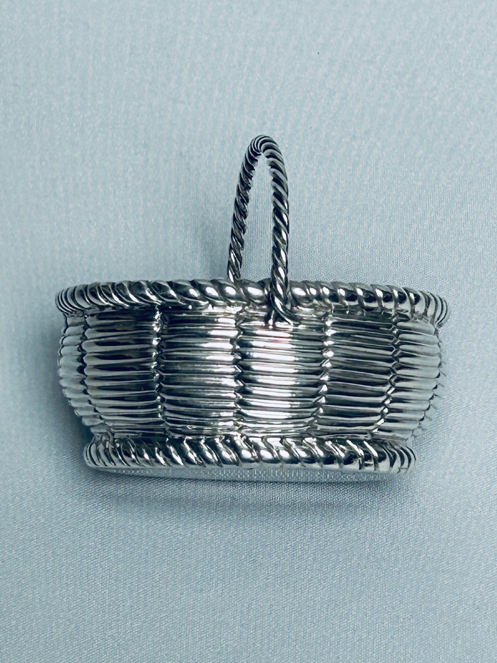 A fabulous novelty silver bonbon basket View IV