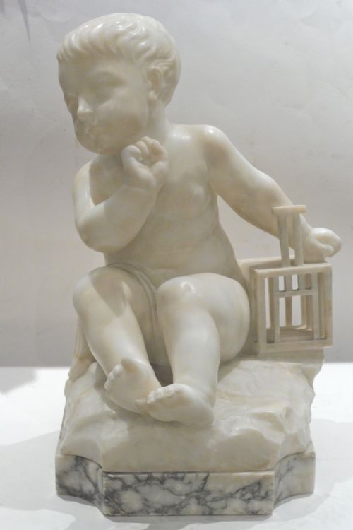 ITALIAN ALABASTER SCULPTURE OF A YOUNG BOY BY PUGI