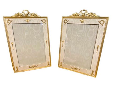 Pair Of Antique Gilt Bronze Photo / Picture Frames, Late 19th Century ...