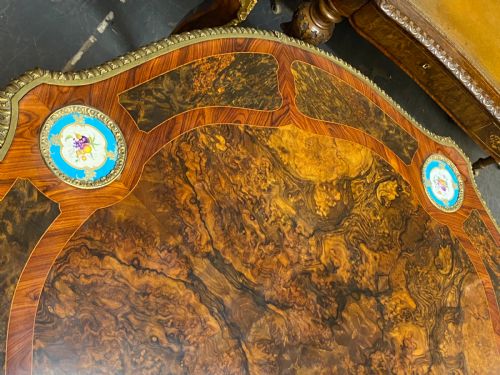 ANTIQUE WALNUT ORMOLU AND SEVRES PORCELAIN CENTRE TABLE FRENCH 1880 - ADDITIONAL PHOTO 5