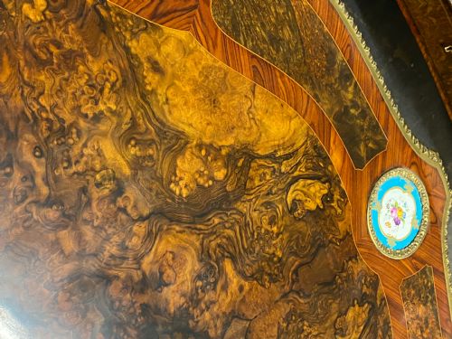 ANTIQUE WALNUT ORMOLU AND SEVRES PORCELAIN CENTRE TABLE FRENCH 1880 - ADDITIONAL PHOTO 6