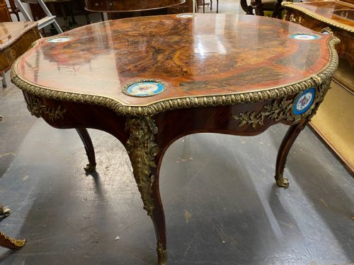 ANTIQUE WALNUT ORMOLU AND SEVRES PORCELAIN CENTRE TABLE FRENCH 1880 - ADDITIONAL PHOTO 8