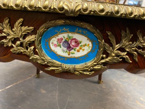 ANTIQUE WALNUT ORMOLU AND SEVRES PORCELAIN CENTRE TABLE FRENCH 1880 - ADDITIONAL PHOTO 11