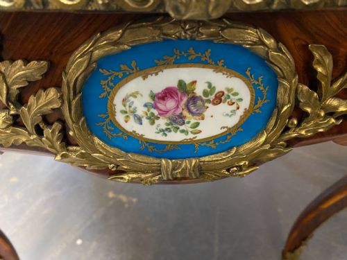 ANTIQUE WALNUT ORMOLU AND SEVRES PORCELAIN CENTRE TABLE FRENCH 1880 - ADDITIONAL PHOTO 12