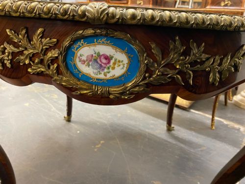 ANTIQUE WALNUT ORMOLU AND SEVRES PORCELAIN CENTRE TABLE FRENCH 1880 - ADDITIONAL PHOTO 14