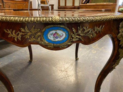 ANTIQUE WALNUT ORMOLU AND SEVRES PORCELAIN CENTRE TABLE FRENCH 1880 - ADDITIONAL PHOTO 15