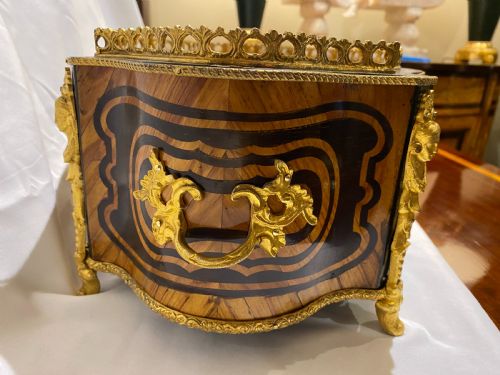 19TH CENTURY FRENCH PARQUETRY TABLE TOP JARDINIERE PLANTER WITH ORMOLU MOUNTS C 1880 - ADDITIONAL PHOTO 8