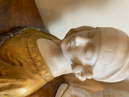EARLY 20TH CENT ALABASTER ORMOLU BUST OF A YOUNG MAIDEN G V VAERENBERG CIRCA 1910 - ADDITIONAL PHOTO 7