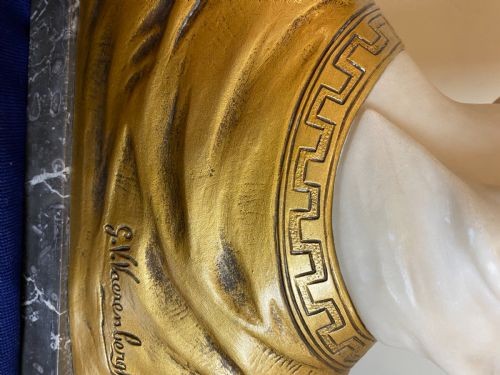 EARLY 20TH CENT ALABASTER ORMOLU BUST OF A YOUNG MAIDEN G V VAERENBERG CIRCA 1910 - ADDITIONAL PHOTO 9
