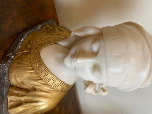 EARLY 20TH CENT ALABASTER ORMOLU BUST OF A YOUNG MAIDEN G V VAERENBERG CIRCA 1910 - ADDITIONAL PHOTO 14