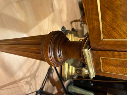 ANTIQUE LOUIS XVI STYLE WALNUT BRASS INLAID GAMES TABLE FRENCH CIRCA 1910 - ADDITIONAL PHOTO 4