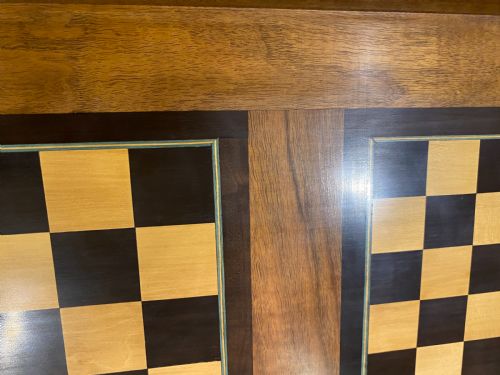 ANTIQUE LOUIS XVI STYLE WALNUT BRASS INLAID GAMES TABLE FRENCH CIRCA 1910 - ADDITIONAL PHOTO 11