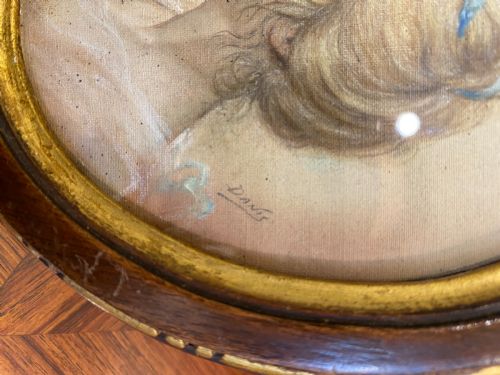 SET OF 6 X VICTORIAN MINIATURE FRAMED PASTEL PORTRAITS FRENCH C 1880 - ADDITIONAL PHOTO 10
