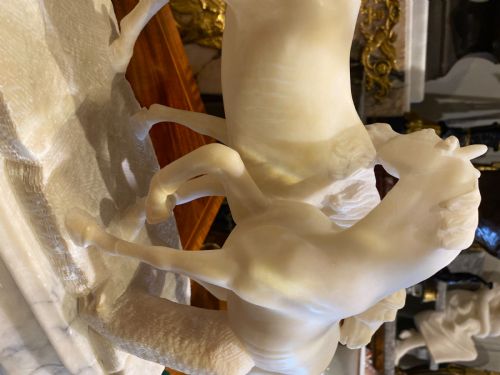 ALABASTER GROUP OF ARABIAN HORSES L'ACCOLADE AFTER J P MENE CIRCA 1900 - ADDITIONAL PHOTO 6