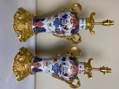 PAIR OF PORCELAIN ORMOLU MOUNTED JAPANESE IMARI VASE TABLE LAMPS FRENCH C 1880 - ADDITIONAL PHOTO 10