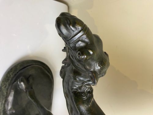 ALABASTER BRONZE SCULPTURE OF COUPLE SEATED ON A CAMEL ITALIAN ALBERTO SACCARDI C 1920S - ADDITIONAL PHOTO 3