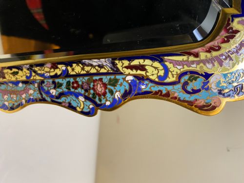 ONYX CHAMPLEV ENAMEL GILT BRONZE TABLE TABLE TOP MIRROR FRANCE CIRCA 1890 - ADDITIONAL PHOTO 5