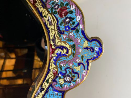 ONYX CHAMPLEV ENAMEL GILT BRONZE TABLE TABLE TOP MIRROR FRANCE CIRCA 1890 - ADDITIONAL PHOTO 6