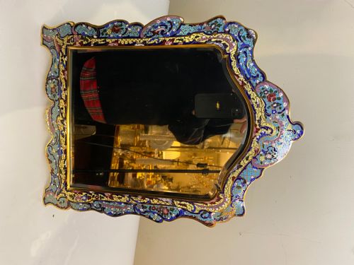ONYX CHAMPLEV ENAMEL GILT BRONZE TABLE TABLE TOP MIRROR FRANCE CIRCA 1890 - ADDITIONAL PHOTO 7