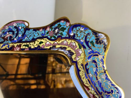 ONYX CHAMPLEV ENAMEL GILT BRONZE TABLE TABLE TOP MIRROR FRANCE CIRCA 1890 - ADDITIONAL PHOTO 8