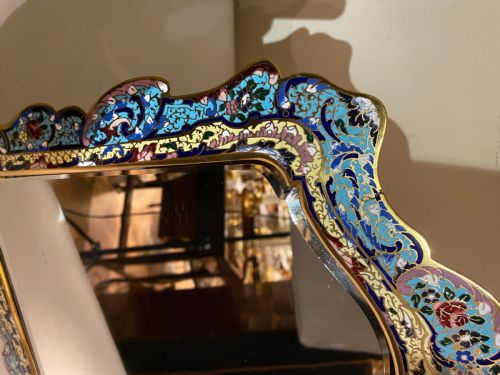 ONYX CHAMPLEV ENAMEL GILT BRONZE TABLE TABLE TOP MIRROR FRANCE CIRCA 1890 - ADDITIONAL PHOTO 10