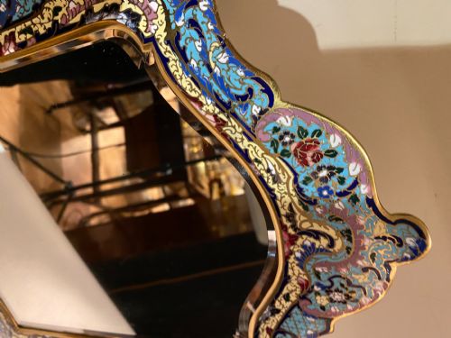 ONYX CHAMPLEV ENAMEL GILT BRONZE TABLE TABLE TOP MIRROR FRANCE CIRCA 1890 - ADDITIONAL PHOTO 11