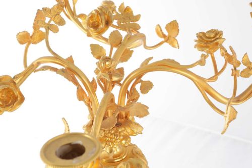 PAIR OF 19TH CENT MARBLE ORMOLU CANDELABRA FRENCH CIRCA 1880 - ADDITIONAL PHOTO 4